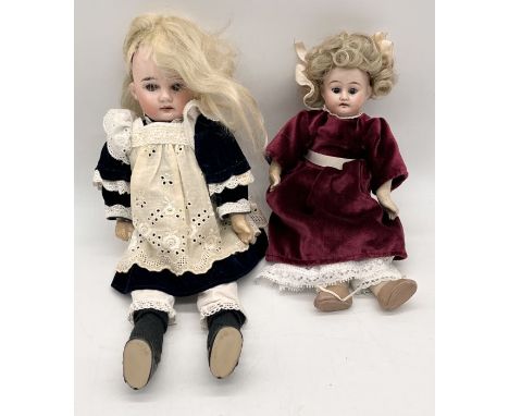 Two antique bisque headed dolls including one marked 1894 for Armand Marseille and another similar 