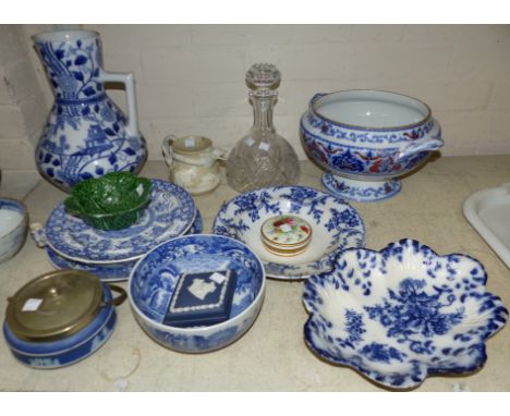 A Spode hot water dish; other decorative china