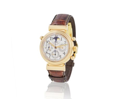 IWC. A fine 18K rose gold perpetual calendar split second chronograph wristwatch with moon phase indicationIWC. Chronographe 