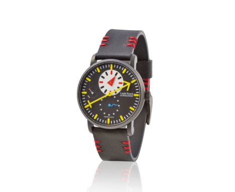 Louis Erard. A black PVD coated stainless steel manual wind wristwatch with power reserve indicationLouis Erard. Montre brace
