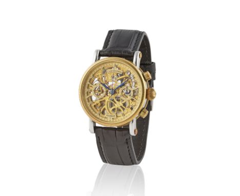 Chronoswiss. A stainless steel and gold plated manual wind chronograph wristwatch with skeleton dialChronoswiss. Chronographe