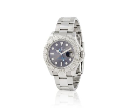 Rolex. A stainless steel and platinum automatic calendar bracelet watchRolex. Montre bracelet en acier et platine (950) avec 