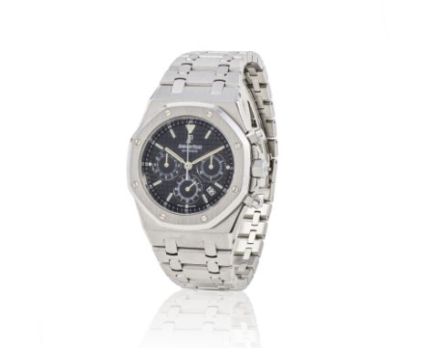 Audemars Piguet. A fine stainless steel automatic calendar chronograph bracelet watchAudemars Piguet. Beau chronographe brace