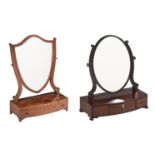 TWO GEORGE III MAHOGANY DRESSING MIRRORS