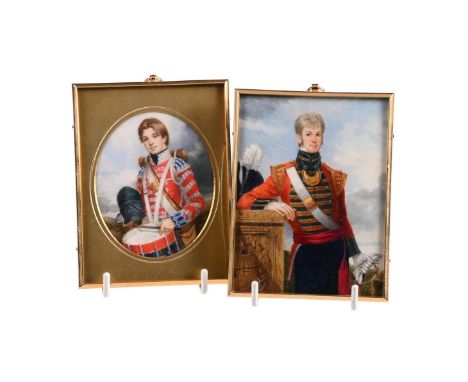 λ MICHAEL BARTLETT RMS (1922-2008) TWO PORTRAIT MINIATURESOfficer Grenadier Co. 19th Foot, Drummer 1st Reg. Foot Guards (2)Oi