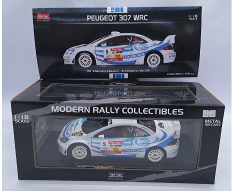 Sun Star 1:18 scale boxed Limited Editon No.4699 - Peugeot 307 WRC "#5 S.Sarrazin/J.Renucci, 2nd Rallye du Var 2011". Conditi