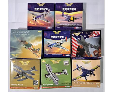 Corgi Aviation Archive, a boxed group of 1:72 scale Military Aircraft. Although unchecked for completeness condition appears 