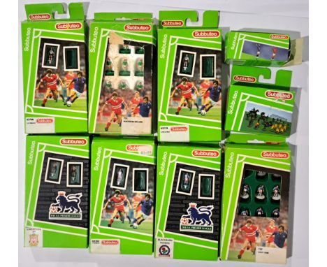Subbuteo, a boxed group of more recent issue lightweight Teams and Accessories to include 63768 Germany, 725 Northern Ireland
