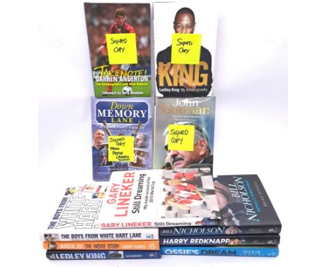 Tottenham Hotspur - "Spurs", a group of Hardback Books with 4 Signed to include John Gorman "Gory Tales" Signed, "King" Signe