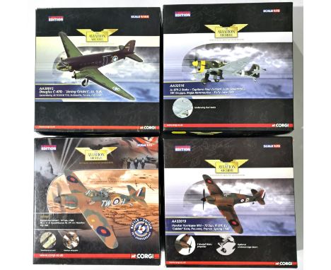 Corgi Aviation Archive, a boxed group of 1:72 scale Military Aircraft. Although unchecked for completeness condition appears 