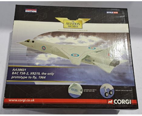 Corgi Aviation Archive, a boxed 1:72 scale AA38601 BAC TSR-2, XR219 "The only prototype to fly" 1964. Although not checked fo