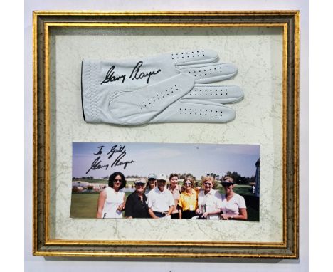 Golf Memorabilia - Gary Player, a Framed signed Golf Glove and Photo which are both signed by renowned Golfer Gary Player. To
