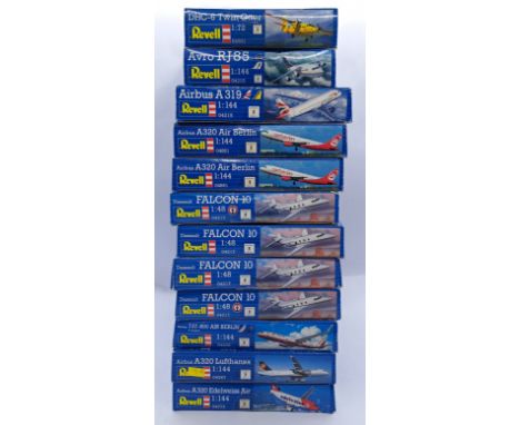 Revell a boxed 1:144/1:48 scale aircraft group. Conditions appear Good to Near Mint (most boxes appear still sealed, most par