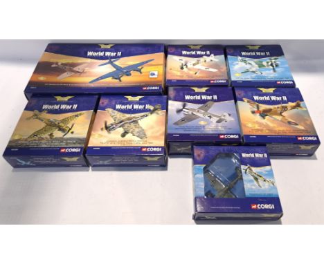 Corgi Aviation Archive, a boxed Group of 1:144 Scale World War II Europe &amp; Africa Aircrafts. Although unchecked for compl