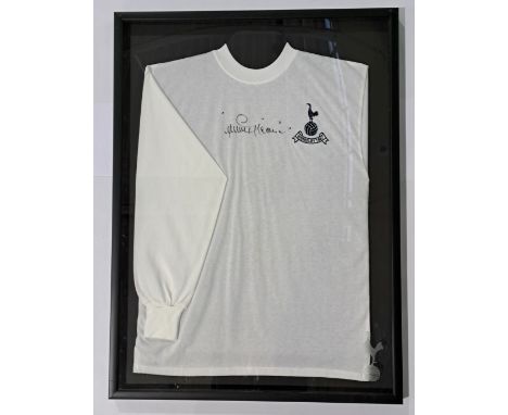Tottenham Hotspur "Spurs", a framed Signed Replica FA Cup 1967 Shirt Signed by "Jimmy Greaves" (No Provenance). The frame mea