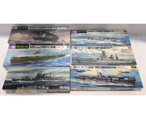 Fugimi, Hasegawa &amp; Similar, a boxed Group of 1:700 Scale Waterline Model Kits. Although unchecked for completeness condit