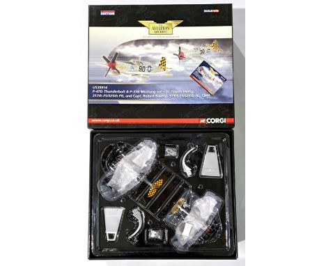 Corgi Aviation Archive, a boxed 1:72 scale US39914 P-47D Thunderbolt &amp; P-51B Mustang" Set. Conditions although not checke