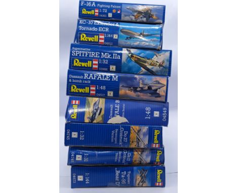 Revell a boxed mixed scale aircraft group. Conditions appear Good to Near Mint (most boxes appear still sealed, most parts st