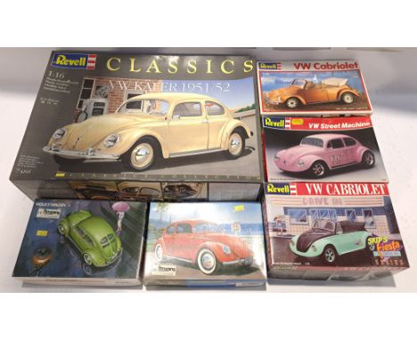 Revell &amp; Lone Star, a boxed Group of Mixed Model VW Beetle Model Kits. Although unchecked for completeness condition appe