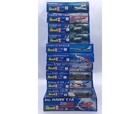 Revell a boxed 1:144 scale aircraft group. Conditions appear Good to Near Mint (most boxes appear still sealed, most parts st