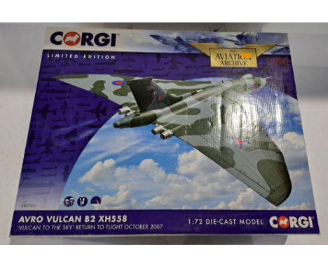 Corgi Aviation Archive, a boxed &nbsp;1:72 scale Military Aircraft AA27201 Avro Vulcan B2 XH558 Bomber "Vulcan To The Sky" Re