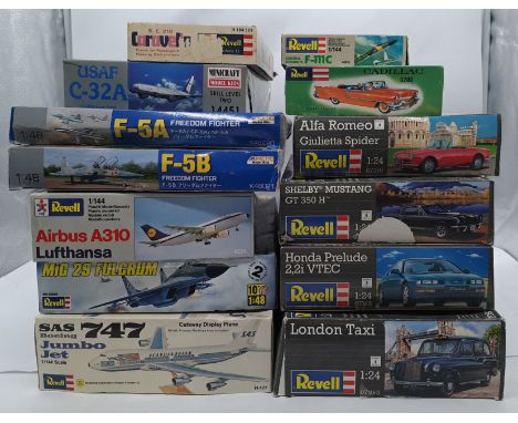 Revell a boxed mixed scale car/aircraft group. Conditions appear generally Good to Good Plus (Unchecked for completeness) wit