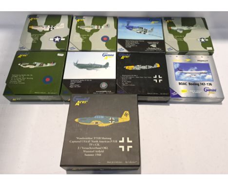 Gemini Aces, a boxed Group of 1:400 &amp; 1:72 Scale Commercial Aircrafts. Although unchecked for completeness condition appe