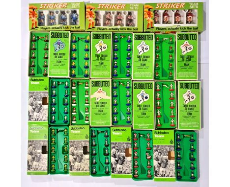 Subbuteo &amp; Parker Games, a boxed team group to include Subbuteo teams such as Leeds United Away, Manchester United, Cryst