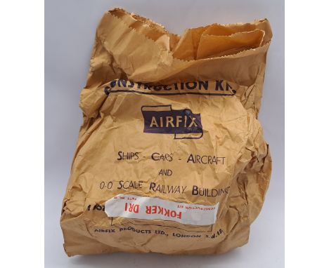 Airfix c1960&rsquo;s ORIGINAL TRADE BAG complete with Bagged (possibly Type3) &ldquo;Fokker DR1&rdquo; Kits. Each Trade Bag s