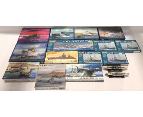 Revell, IBG Models &amp; Similar, a boxed Group of 1:700 Scale Model Kits. Although unchecked for completeness condition appe