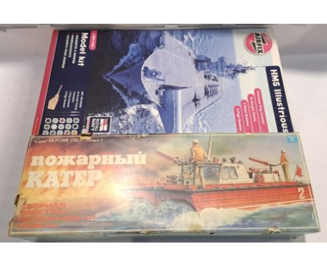 Airfix &amp; Cepua, a boxed pair of Mixed Scale Ship Models. Although unchecked for completeness condition appears Fair Plus 