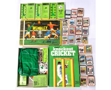 Subbuteo, Ariel Game, Top Trumps and similar, a boxed and unboxed group of Sports related games and Card Games to include Sub