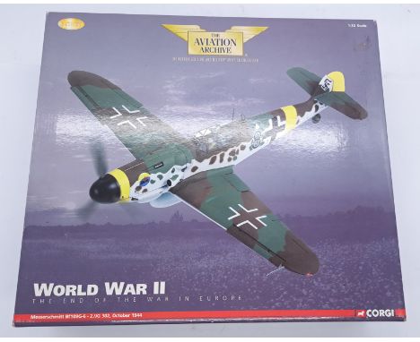 Corgi "Aviation Archive" a boxed 1/32 scale AA34905 - Messerschmitt Bf109G-6 - 2./JG 302. Conditions generally appear Good Pl