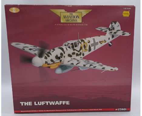 Corgi "Aviation Archive" 1:32 Scale AA34906 Messerschmitt Bf109G-2 - Yellow (World War II The Luftwaffe) boxed. Although unch