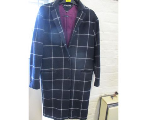 A modern Tommy Hilfiger ladies woollen coat, size small (one button missing) 