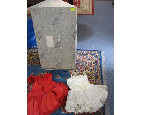 Two vintage girl's dresses, possibly used for Ballet, together with  a vintage Harrods box 
