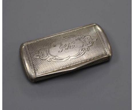 A 19th century Austro-Hungarian 950 standard white metal snuff box with gilt interior