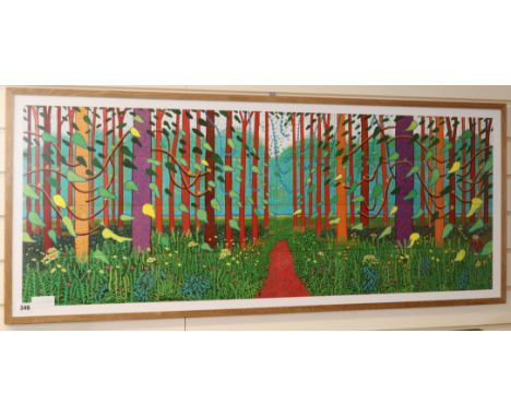 David Hockney, Royal Academy colour print, Woodland, 50 x 125cm