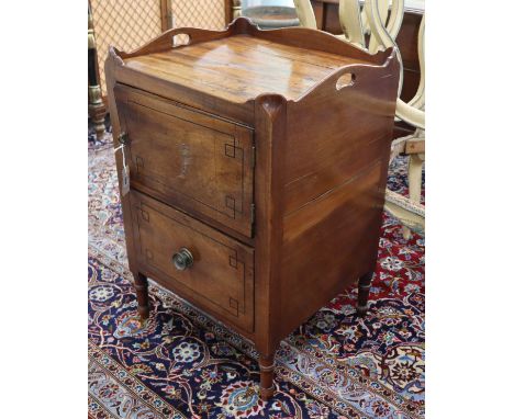 A George IV mahogany tray top commode W.50cm