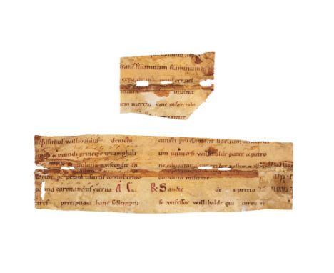 Two cuttings from a Noted Missal with readings for the Office of St. Willibald, in Latin, manuscripts on parchment[southern G