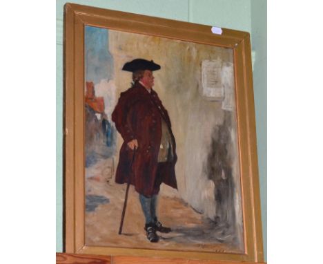 Framed oil on canvas portrait of a figure, signed S Lucas and dated 1882