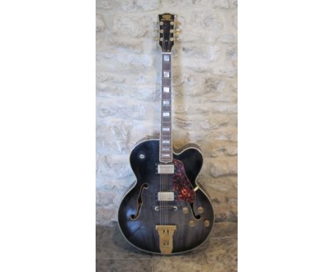 Tanglewood semi-acoustic guitar - not supplied with amp or connection leads. H107cm, W44cm, D10cm with hooks for strap. Locat