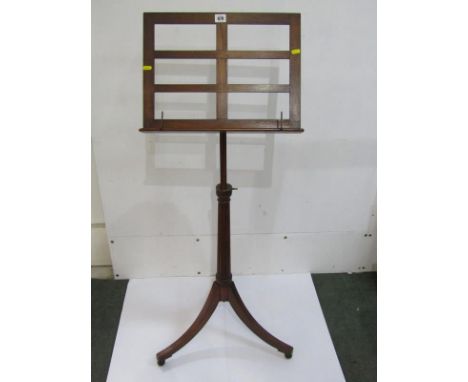 MUSIC STAND, oak Regency design splayed tripod base music stand 