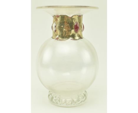 Anthony Stern - a vintage 20th century studio art glass lustre vase. The vase with iridescent finish, featuring flared rim ov