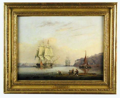 Nicholas Matthew Condy (British, 1816-1851) Shipping on the Tamar, near Plymouth, Devon signed and dated "N M Condy pinxt 183