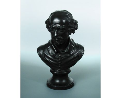 A rare Wedgwood & Bentley bust of William Shakespeare, after a model by John Cheere, the Bard looking slightly to dexter, ide