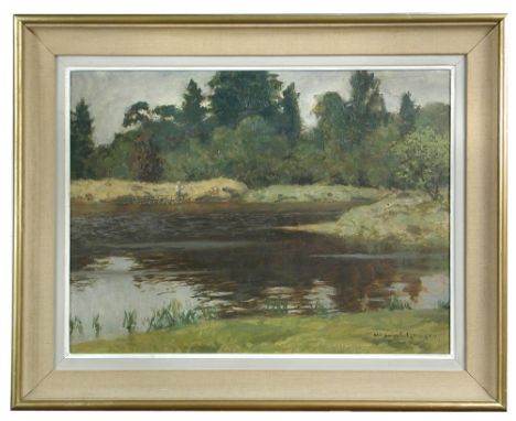 § Norman Wilkinson, RA (British, 1878-1971) A Fisherman on the River Shiel, Highlands signed lower right "Norman Wilkinson / 