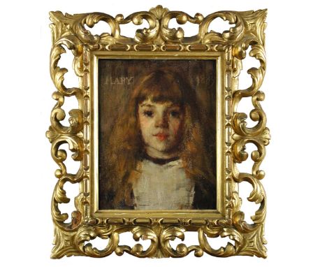 William Mouat Loudan (British, 1868-1925) Portrait of Miss Mary Duthy inscribed along the top "Mary" "1889'; and inscribed on