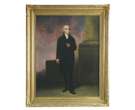 Studio of John Hoppner, RA (British, 1758-1810) Portrait of the Right Hon. William Windham, in a black tail coat, breeches, b