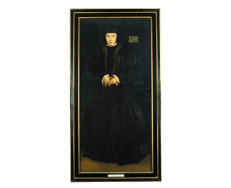 Alma K Soutter after Hans Holbein Portrait of Christina of Denmark, Duchess of Milan, in mourning oil on canvas 180 x 82cm (7